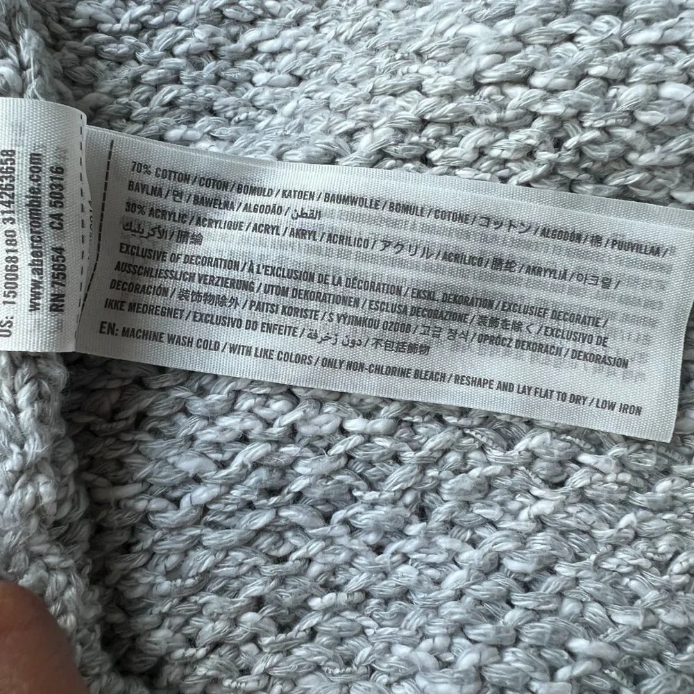 Abercrombie & Fitch Cotton Blend Cardigan Sweater Size L in Grey - Picture 6 of 7
